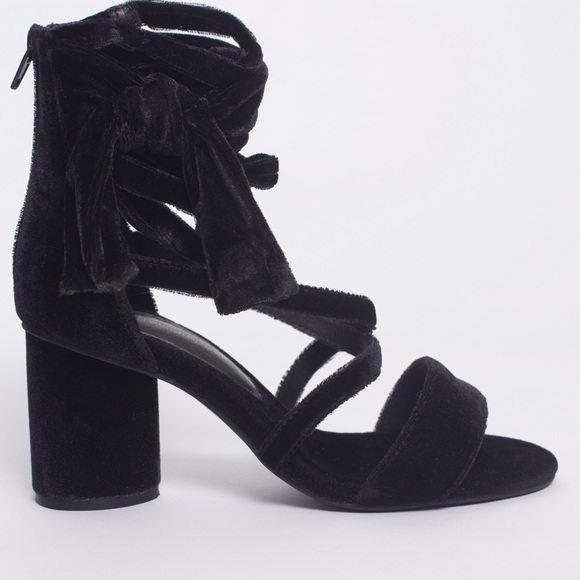 Jeffrey Campbell Shoes - Jeffrey Campbell “Faustino” black velvet tie up sandal